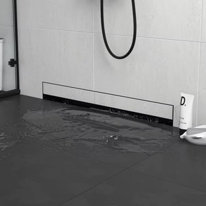 Drenaje de pared de nuevo diseño Desagüe de piso de ducha lineal de acero inoxidable 304 con cubierta de rejilla de inserción de azulejo - Product Image 1