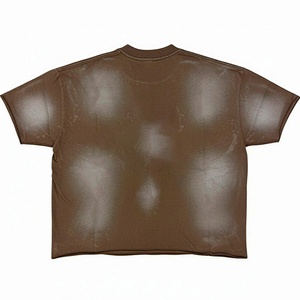 เสื้อยืดสตรีทแวร์ทรงบ็อกซี่ ผ้าคอตตอนหนา 300gsm ตกไหล่ แต่งคริสตัล ล้างสีแบบวินเทจ ขอบดิบ สำหรับผู้ชาย สั่งทำได้ - Product Image 2