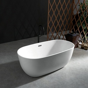 Baignoire autoportante moderne en acrylique pour adulte, ovale, profonde, sans joint, pour salle de bain domestique ou hôtelière - Product Image 1