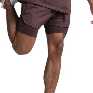 Shorts double couche à séchage rapide, extensibles et respirants, 2-en-1, pour la course, la gym, l'entraînement, avec doublure de compression intérieure, pour adultes - Product Image 3