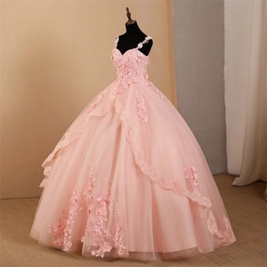Elegant Princess Style Floral Ball Gown Evening Dress Sweetheart Neckline Chiffon Empire Waistline For Women - Product Image 4