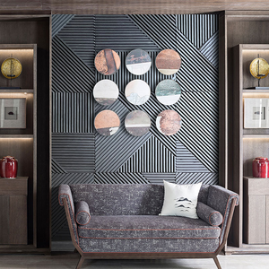 Panneaux muraux en mosaïque <span class=keywords><strong>de</strong></span> bois massif résistants aux taches et très résistants pour l'intérieur des magasins <span class=keywords><strong>de</strong></span> détail, les salles d'exposition et les arrière-plans <span class=keywords><strong>de</strong></span> présentation <span class=keywords><strong>de</strong></span> produits - Product Image 3