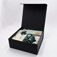 Boîtes cadeaux noires de luxe en carton avec logo personnalisé, grandes boîtes pour bébé, emballage en papier pliable magnétique avec couvercle pour les petites entreprises