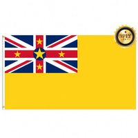 Drapeaux de Niue en polyester 68D/100D de 3x5 pieds en gros, personnalisables pour toutes les nations, livraison rapide, fournisseur fiable, livraison express