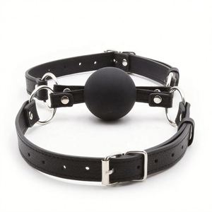 Balle en silicone solide OME 50 mm, design à double sangle en cuir, bondage BDSM, contraintes, sexe anal, jouets sexuels pour adultes, modèle pour couples - Product Image 5