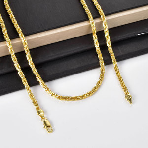 Cadena de <span class=keywords><strong>Oro</strong></span> 18K Clásica Trenzada de Tres Capas con Nudo, Cadena Emperador, Collares de Múltiples Tamaños, Venta al por Mayor, <span class=keywords><strong>750</strong></span> unidades - Product Image 2
