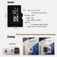 Precio al por Mayor, Tarjeta Micro TF de Plástico Neutral de 2GB-128GB, Negra, Velocidad U3, Logotipo Personalizado, Almacenamiento para Tablet PC