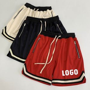 Nuevos pantalones cortos de baloncesto para hombre con cremallera y bordado, de malla de poliéster de alta calidad, de secado rápido, al por mayor, para sublimación. - Product Image 1