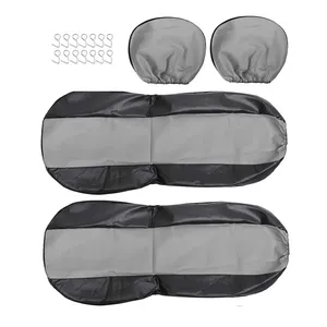 4 housses de siège de voiture en cuir PU, 2 housses de siège avant, protection imperméable, housses de siège universelles pour la plupart des voitures, camions, remorques - Product Image 4