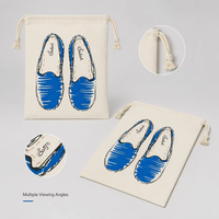 Sac de rangement pour chaussures en coton naturel avec cordon de serrage, personnalisable avec logo imprimé, idéal pour les voyages, la maison et le placard - Vente en gros