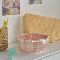 INS peint à la main 5 pouces bol à Dessert de riz en céramique Design moderne personnalisé bord irrégulier sous glaçure couleur vaisselle domestique