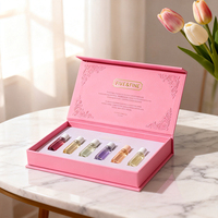 Boîte d'emballage écologique pour échantillons de parfum de voyage avec fermeture magnétique, design rigide laminé mat pour les marques de cosmétiques