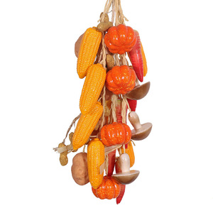 Décoration murale en guirlande de légumes et fruits simulés, modèle piment et maïs, accessoire de décoration en plastique, légumes artificiels - Product Image 5