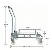 Carretilla Plegable para Cubos con Ruedas, Carro de Transporte con Ruedas de 5 Pulgadas, Carretilla Móvil para Cubos de Pintura y Agua