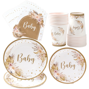 DAMAI - Juego de Vajilla Desechable para Baby Shower, Platos de Papel, Decoración para Fiestas, Ecológico, de Alta Calidad - Product Image 1