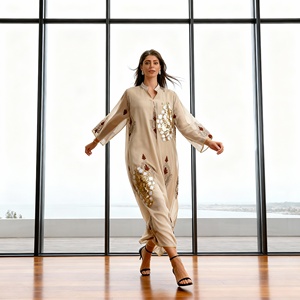 Robe Abaya en Polyester Brodée de Luxe Personnalisée Élégante pour Femmes Musulmanes Parfaite pour les Occasions Spéciales - Product Image 3