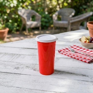Dishwasher Safe Reusable PP <b>Plastic</b> <b>Cup</b> with Lid Durable Colorful Everyday <b>Drinking</b> Glasses Beverage Tumbler - Product Image 1