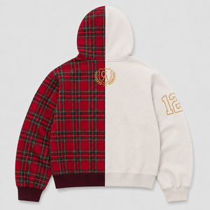 เสื้อฮู้ดดี้ปักลาย 3 มิติ แบบสั่งทำพิเศษ 450 กรัม ผ้าฝ้าย 100% เฟรนช์เทอร์รี่ ลายสก็อตต่อผ้า พิมพ์ลายกราฟิก ทรงบ็อกซี่ พรีเมียม สตรีทแวร์ สำหรับผู้ชาย - Product Image 2