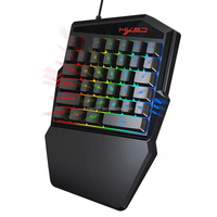 Teclado de Membrana V100-2 de 35 Teclas, Colorido, para Juegos con una Sola Mano, para Tabletas Android, iOS y Windows, Teclado con Cable, Accesorios para Juegos