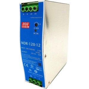 MeanWell NDR-120-12 alimentazione industriale 12Vdc commutazione con 2 DIN Rail uscite - Product Image 1