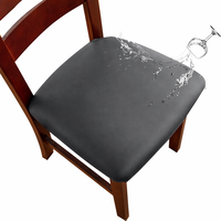 Housse de tabouret carrée en cuir PU imperméable prête à être expédiée, housse de siège de chaise élastique pour salle à manger, cuisine, hôtel, décoration