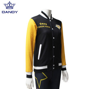 Cheerleader personalizzabili riscaldano giacche OEM <span class=keywords><strong>Service</strong></span> ragazze giacche con Zip con strass - Product Image 6