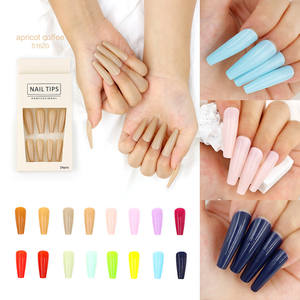 Bailarina arcoíris de cobertura completa para uñas, uñas artificiales, diseño de ataúd largo, prensa sobre puntas de uñas - Product Image 6