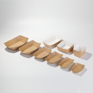 Boîte alimentaire kraft plateau en papier Trayclamshell emballage kraft à emporter frites de poulet frites plateau bateau papier - Product Image 3