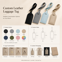 Étiquette de bagage personnalisée en cuir végétalien avec logo imprimé, idéale pour les cadeaux d'entreprise et les événements