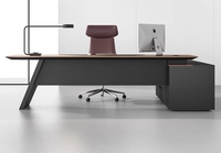 Grand bureau de direction moderne de luxe personnalisable Table de PDG d'ordinateur de bureau en bois durable