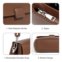 Sac à bandoulière en cuir véritable pour femmes avec sangle nouée, petit sac à bandoulière pour les sorties du week-end
