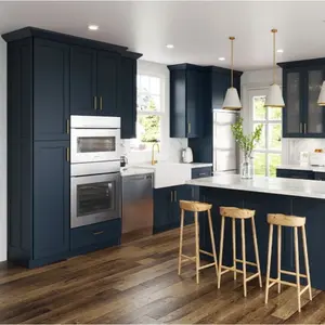 CBMmart French Kitchen Cabinets Modern Apartment Kitchen Cupboard RAL Lacquer Shaker Kitchen Cabinets Full Set Furniture