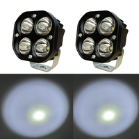 Projecteur de travail LED TCYATO en aluminium à 4 lentilles, blanc, pour moto, 12-36V, accessoires pour scooter, rénovation/amélioration de voiture électrique, 18W