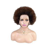 Rambut Asli Brasil Potongan Pendek Model Afrika, Dapat Di-Perm dan Diwarnai, 200g Model F-901 Tanpa Lace, Produsen