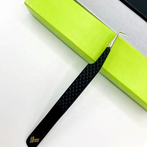 Pinzas de extensión de pestañas de acero inoxidable con logotipo personalizado, mango de diamante con volumen de 90 grados, Etiqueta Privada, herramienta de belleza profesional - Product Image 2
