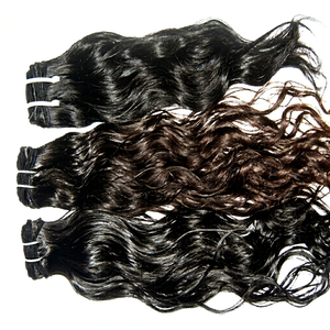 Tissage de cheveux humains indiens Remy à ondulations naturelles, couleurs naturelles, texture douce, double trame, sans perte de cheveux, 100g - Product Image 1