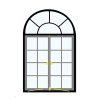 Ventanas de Aluminio con Aislamiento Acústico, Estilo Francés, Retro, Personalizadas, de Techo a Suelo, con Estructura de Celosía, Arqueadas, Tipo Puerta Corredera