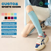 Chaussettes de compression unisexes respirantes en nylon à séchage rapide, longues jusqu'au mollet, pour la course, le fitness et l'entraînement