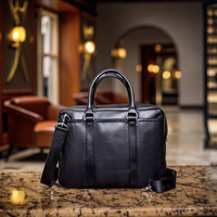 Porte-documents pour ordinateur portable en PU souple de style classique fait à la main avec logo personnalisé pour hommes d'affaires étanche pour ordinateurs