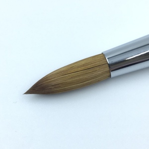 Pinceau professionnel pour nail art en poils de Kolinsky 100% naturels, logo personnalisé, manche ovale en bois, pinceau à poudre acrylique - Product Image 5
