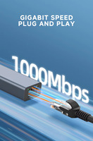 Adaptador LAN USB 3,0 a RJ45, convertidor de red Gigabit de 10/100/1000Mbps para computadora portátil de escritorio, Plug and Play sin controlador