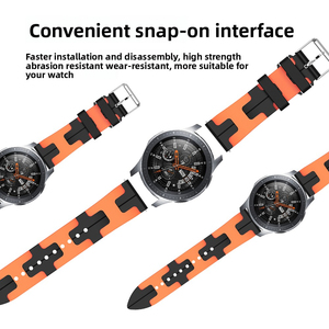 Factory Proudce 12mm 16mm18mm 20mm 22mm Doble Color TPU Silicona Reloj resistente al agua <span class=keywords><strong>Correa</strong></span> Roej Straps - Product Image 5