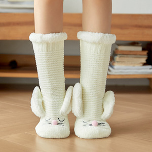 Prodotti all'ingrosso calze da letto a spessore <span class=keywords><strong>Lagom</strong></span> rosa graziose da ragazza in maglia con impugnatura intima calze di lana a metà polpaccio - Product Image 4