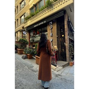 Abrigo Vintage de Lana de Alpaca Marrón, Doble Botonadura, con Capucha Desmontable, Diseño Estampado Vintage, Tallas XS-XL, Transpirable, para Invierno - Product Image 5