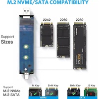 Caja Ssd de doble protocolo Conector OTG USB C y USB3.0 Ngff Sata Nvme Aluminio 2 en 1 Caja Ssd M.2