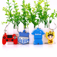 Porte-clés personnalisé en caoutchouc souple 3D, créatif, en forme de manette de jeu vidéo, avec un joystick, en métal, PVC et plastique