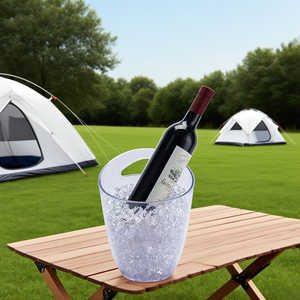 Tùy chỉnh khách sạn rượu sâm banh rượu vang đỏ công suất nhỏ nhựa rõ ràng Xô đá với tay cầm - Product Image 1