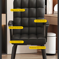 Chaise de bureau ergonomique moderne en cuir, réglable en hauteur, pour salle de réunion, salon, usage domestique, noire, idéale pour les longues sessions assises