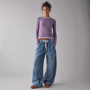 Pantalones Vaqueros Anchos de Mezclilla Deslavada para Mujer, Estilo Casual, Tendencia Europea y Americana, Primavera 2026, Estación Independiente, <span class=keywords><strong>Ebay</strong></span> Transfronterizo - Product Image 3