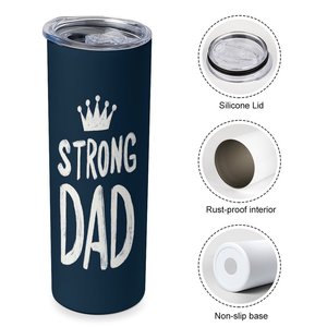 Vaso Térmico de Acero Inoxidable Strong Dad de 20oz con Aislamiento al Vacío y Diseño de Corona, Regalo para Padre - Product Image 3
